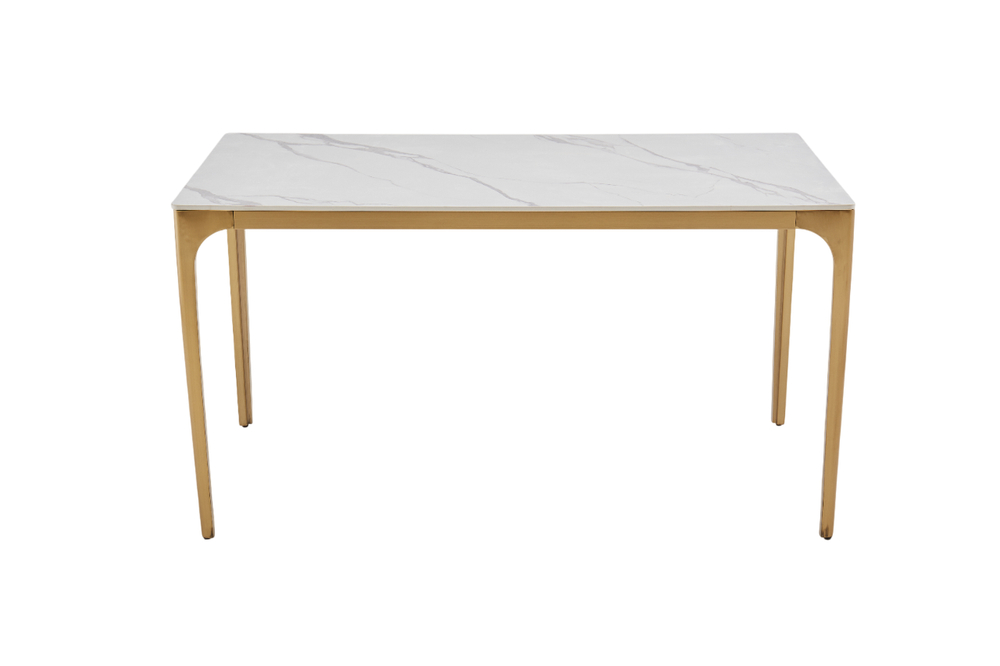 Стол обеденный Ist Casa Камео, 140х80х76 см, белый мрамор (Статуарио)