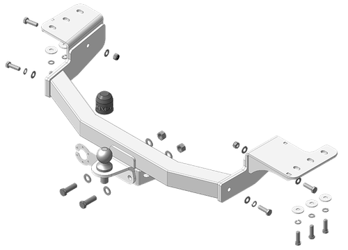 Фаркоп ZincaR ОЦИНКОВАННЫЙ Toyota Fortuner c 2015 г. (Оцинк. шар)(паспорт и сертификат в комплекте)(без электрики) ZT106FE