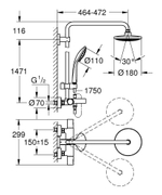Душевая система с термостатом для ванны GROHE Vitalio Joy System 180, 27685000