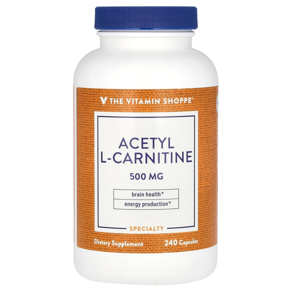 The Vitamin Shoppe, ацетил-L-карнитин, 500 мг, 240 капсул