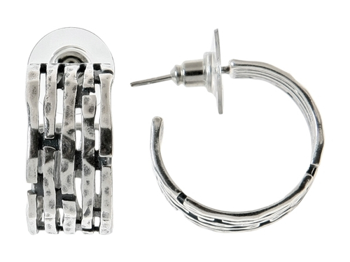 "Линн" серьги в серебряном покрытии из коллекции "Харизма" от Jenavi с замком пусеты