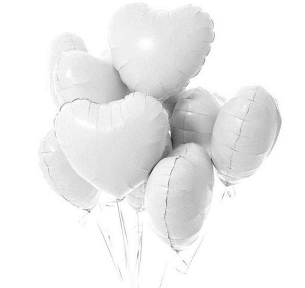Шар (19"/48 см) Сердце, Белый 1 шт.