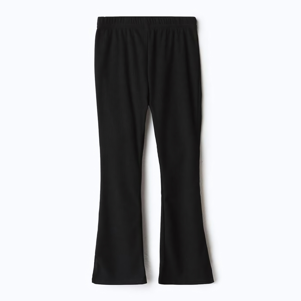 Брюки для девочек с разрезами р. 32 110-116см, чёрный 9747468 (KAFTAN)