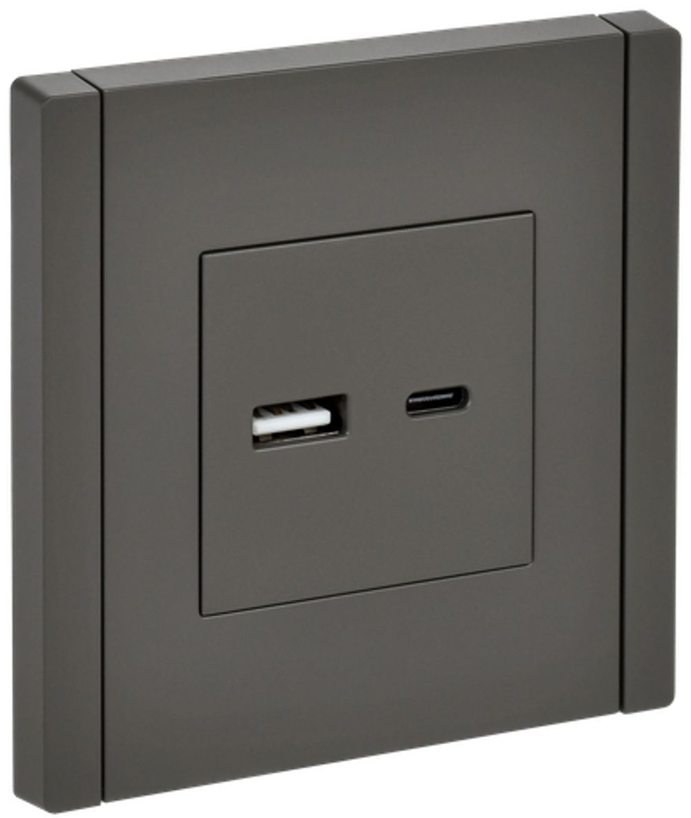 FORTE&PIANO Розетка USB A+C 18Вт FP351 серый IEK