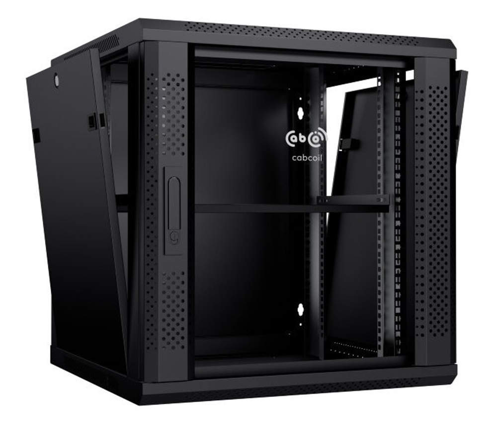 Шкаф настенный 19", 18U Cabcoil CC-WL-18.6.6-G-BK