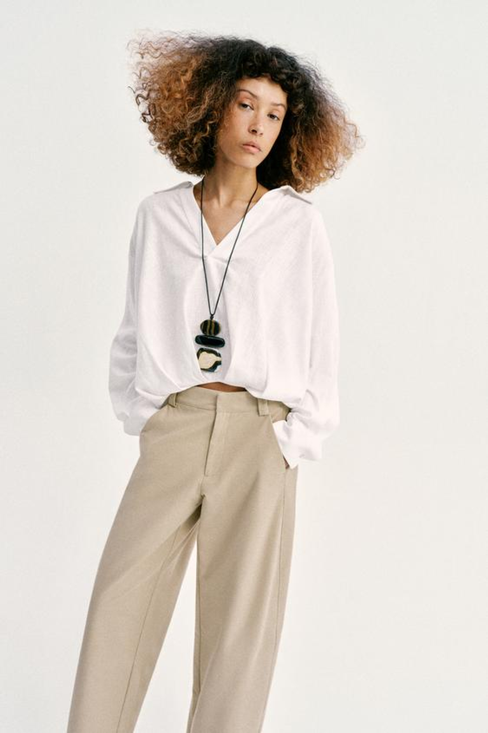 ZARA БРЮКИ BARREL, РЫЖЕВАТО-КОРИЧНЕВЫЙ