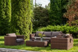 "Боно" лаунж-зона из искусственного ротанга, цвет коричневый