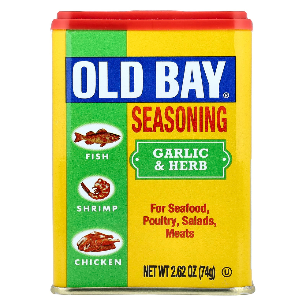 Old Bay, приправа с чесноком и травами, 74 г (2,62 унции)