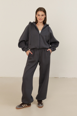 Худи ZIP 01, с тонким начесом, грифельный