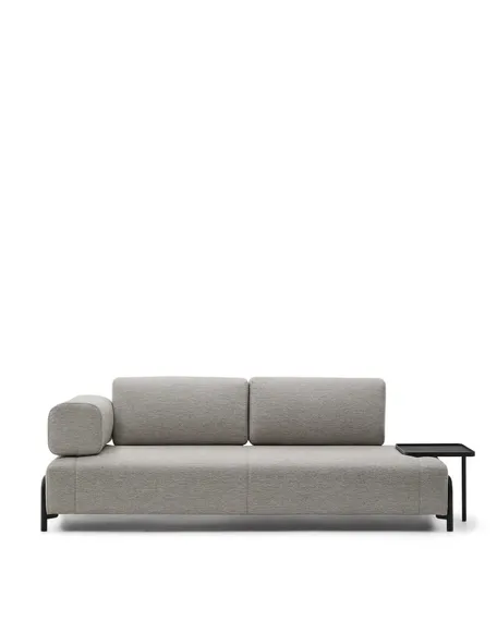 Трехместный диван Compo с большим подносом, бежевый