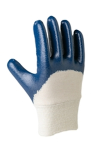 Перчатки с хлопковой подкладкой из джерси, вязанная манжета, нитриловое покрытие наполовину