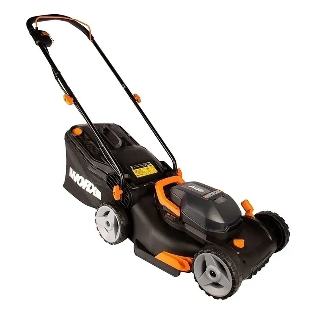WORX WG743E аккумуляторная газонокосилка (2 x 4 Ач, ЗУ)