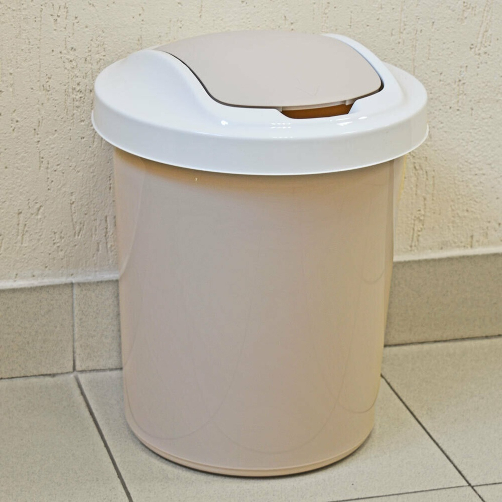 Контейнер для мусора 16л "Palm" круглый (бежевый)