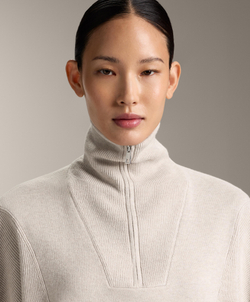 Oysho Вязаный джемпер с высоким воротником, каменный