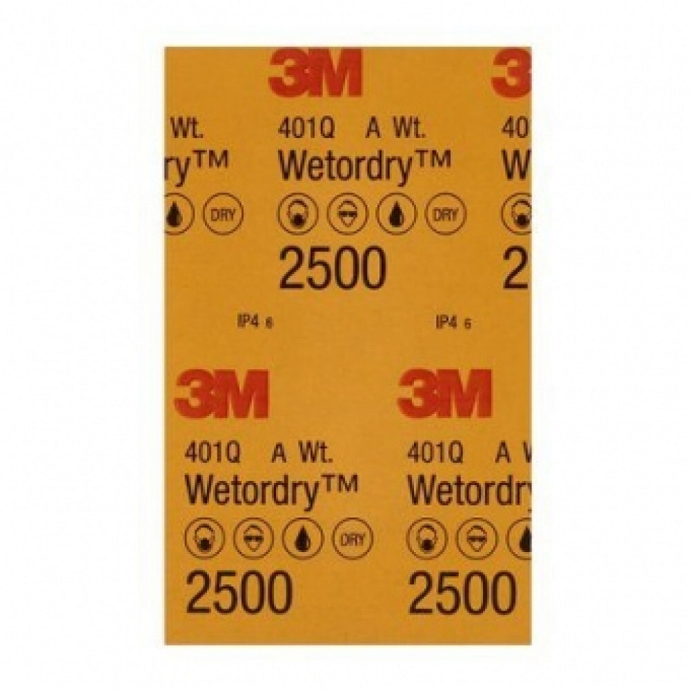 3M Лист абразивный Wetordry 401Q, 138мм х 230мм, микротонкий, 2500A