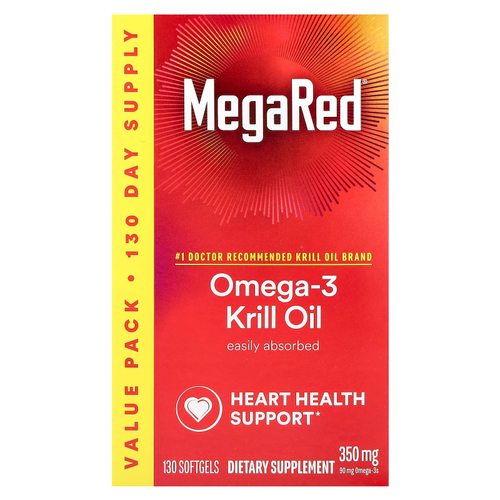 Schiff, MegaRed®, масло криля с омега-3, ваниль, 350 мг, 130 мягких таблеток