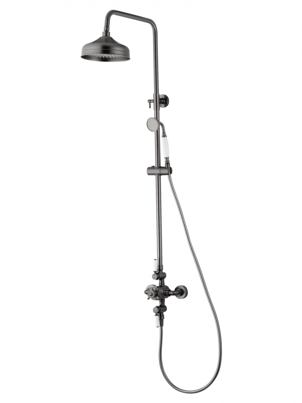 Душевая система с термостатом WONZON & WOGHAND RETRO, Темный графит (WW-B3041-BGG)