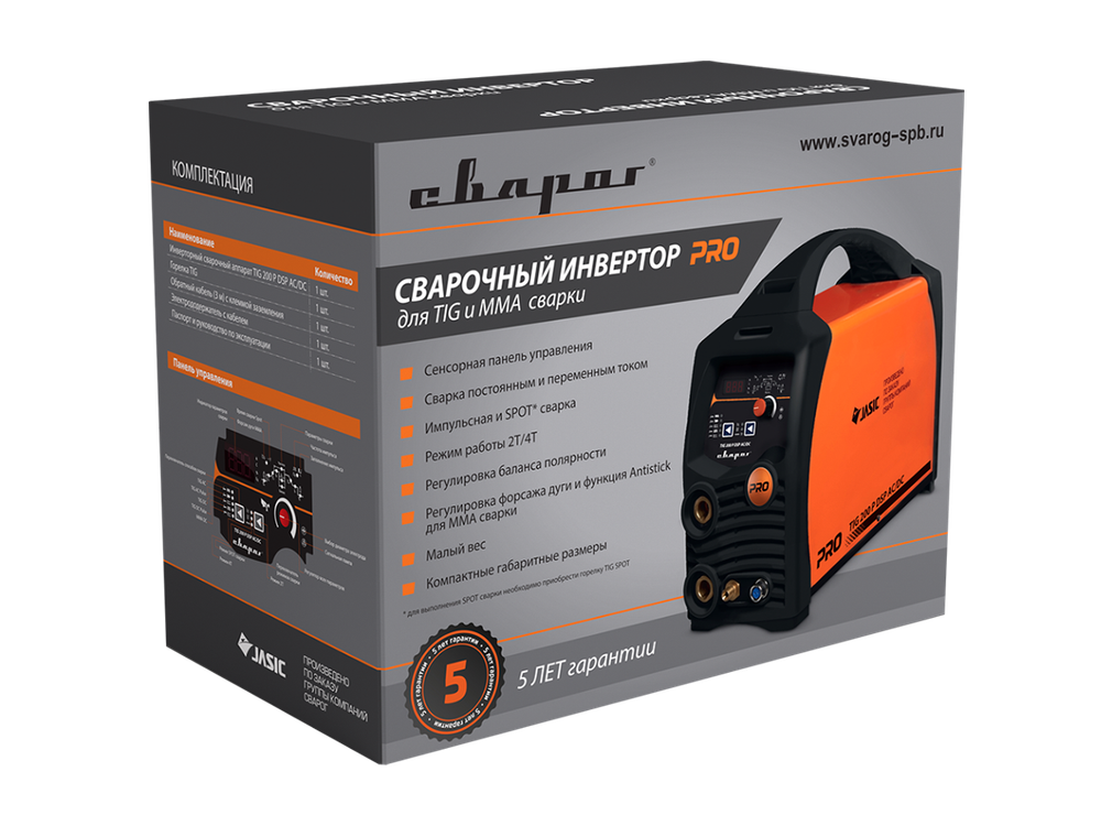 Сварочный инвертор TIG Сварог PRO TIG 200 P DSP AC/DC (E201)
