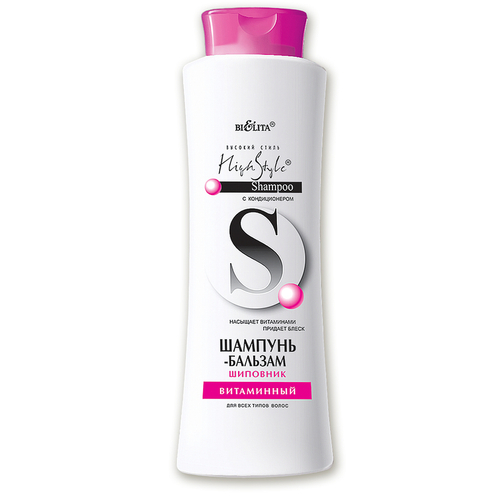 Белита Шампунь-бальзам Шиповник витаминный для всех типов волос 500 мл