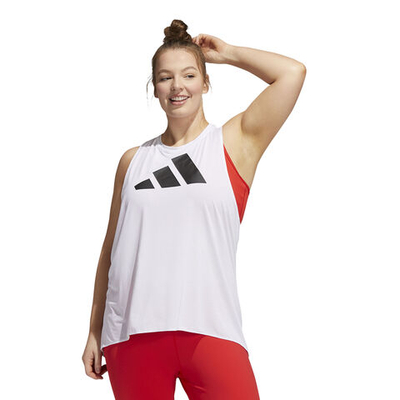 Женская теннисная майка adidas 3BAR Logo Plus Size Tank Top Women - White