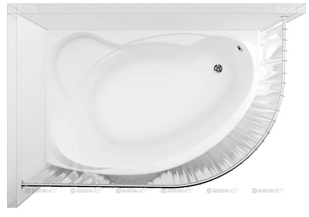 Карниз для ванны Aquanet Capri полукруглый 160х100
