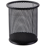 Стакан металлический DELI для пишущих принадлежностей, круглый, черный