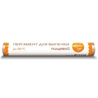 Пергамент для выпечки цвет бурый 28см х 3м (бумажная этикетка, термопленка) ЭКОНОМ