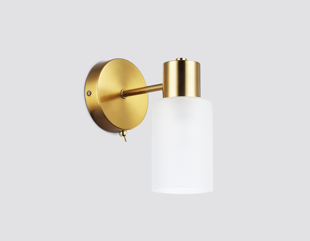 Настенный светильник с выключателем на корпусе TR9586 BS латунь E14 max 40W 175*100*195