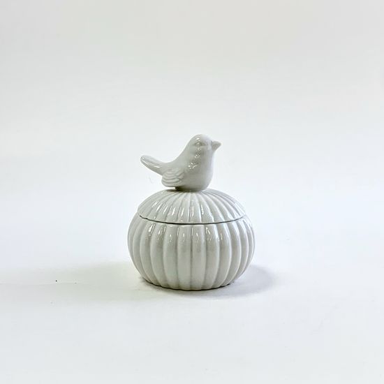 Банка для сыпучих продуктов «Соловушка», 180 мл, 8,5×10 см, цвет белый