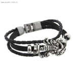 Браслет мужской "Стиль" скорпион 1258084, цвет чёрный