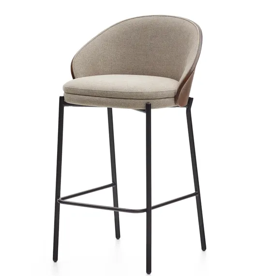 Полубарный стул Eamy светло-коричневый с отделкой орех