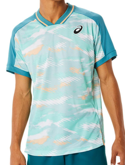 Мужская теннисная футболка Asics Match Graphic SS Top - misty pine