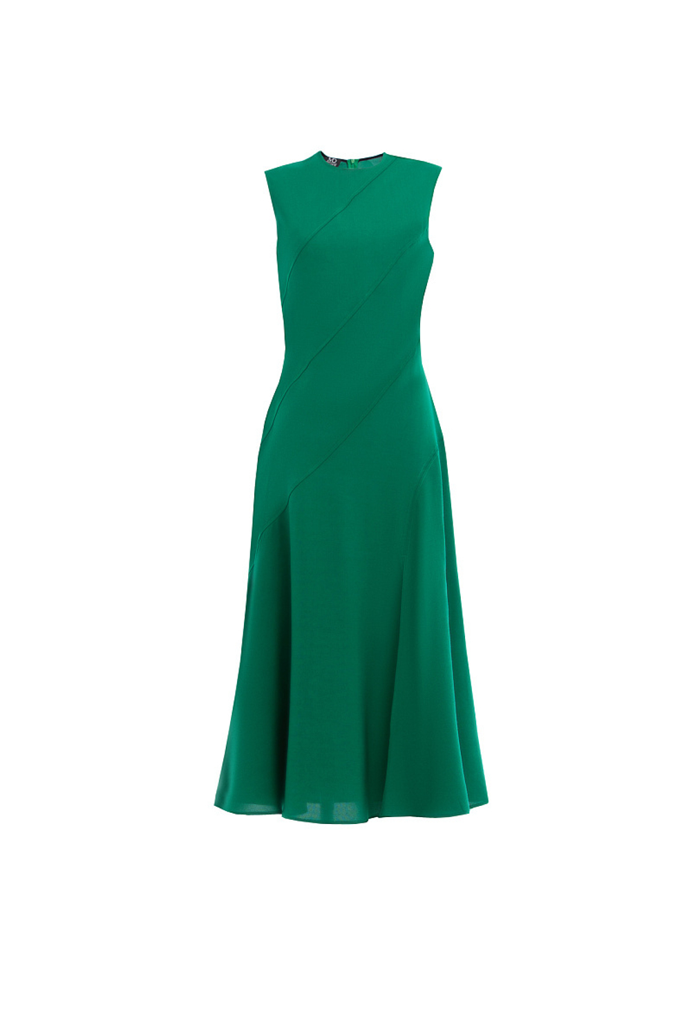 Льняное платье без рукавов зеленое 05-02-25 SS