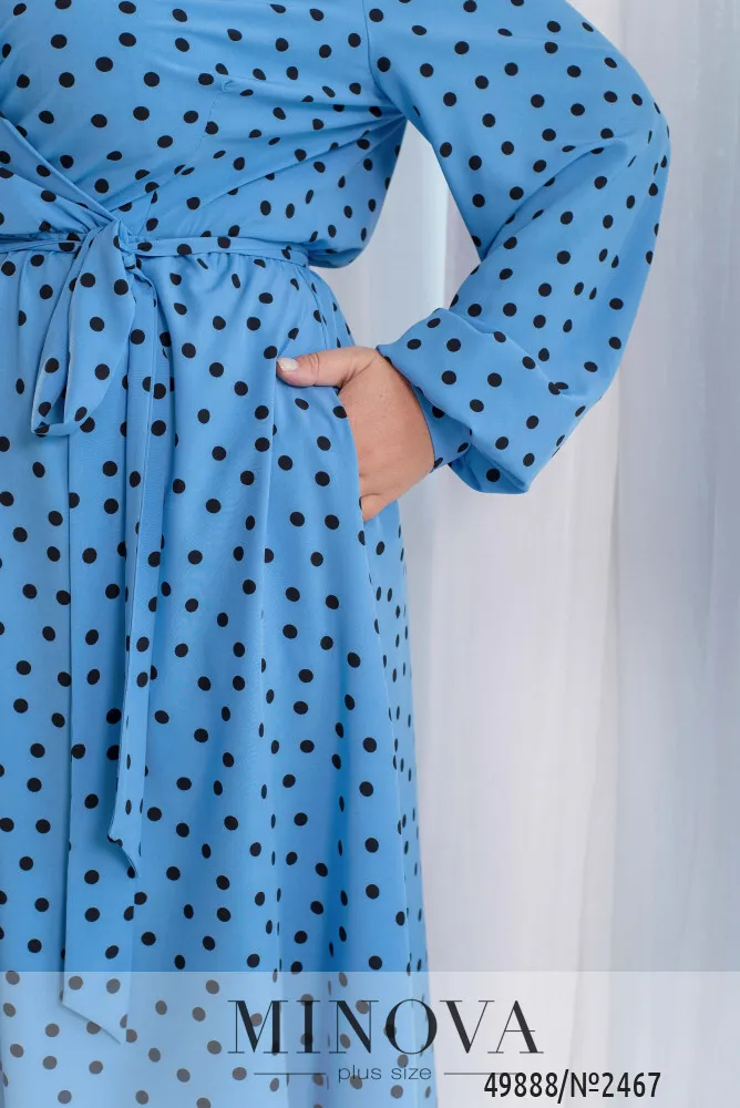 Платье 2467-голубой Minova