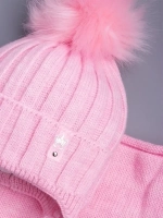 Шапка для девочки зимняя вязаная и снуд