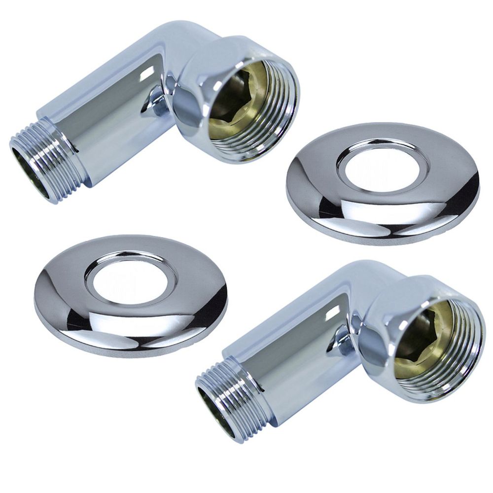 Угловое соед. для п/с с нак.гайкой хром 1/2"*1/2" ш TIM