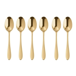 Sambonet - Набор из 6 ложек для эспрессо Velvet PVD Gold / артикул   52712GA7  / GTIN 8014808385537