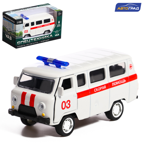 Машина металлическая «УАЗ 3962. Скорая помощь», инерция, 1:24, свет и звук