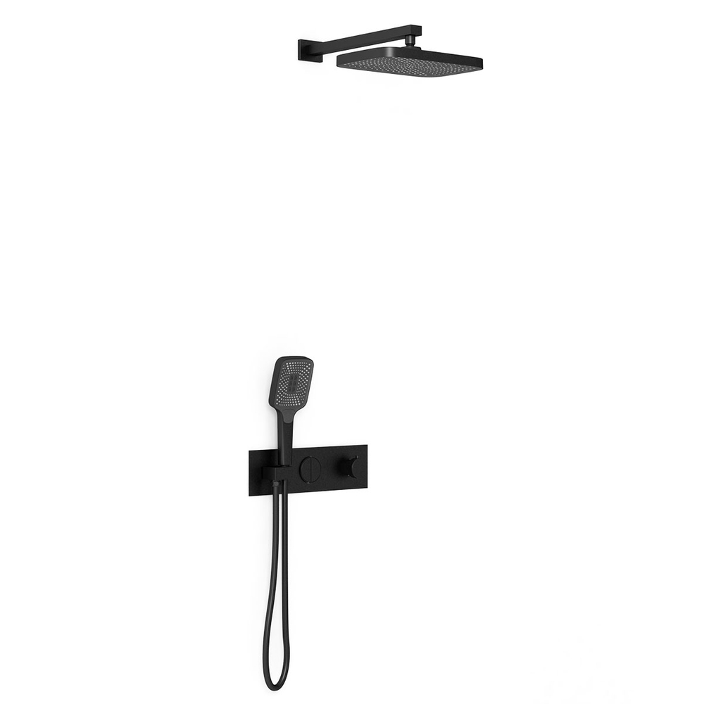Душевой комплект Vincea VSFW-422T1MB встраиваемый, термостатический, 2 режима, черный