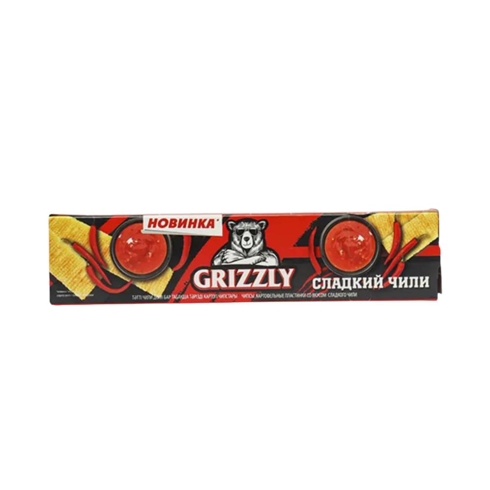Чипсы GRIZZLY пластинки вкус сладкий чили 45 гр
