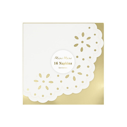 Салфетки большие "Белое кружево" 16 шт. (16,5 х 16,5см)