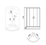 Душевая кабина Grossman Cosmo GR241 (100x100x215) дверь раздвижная,4 места