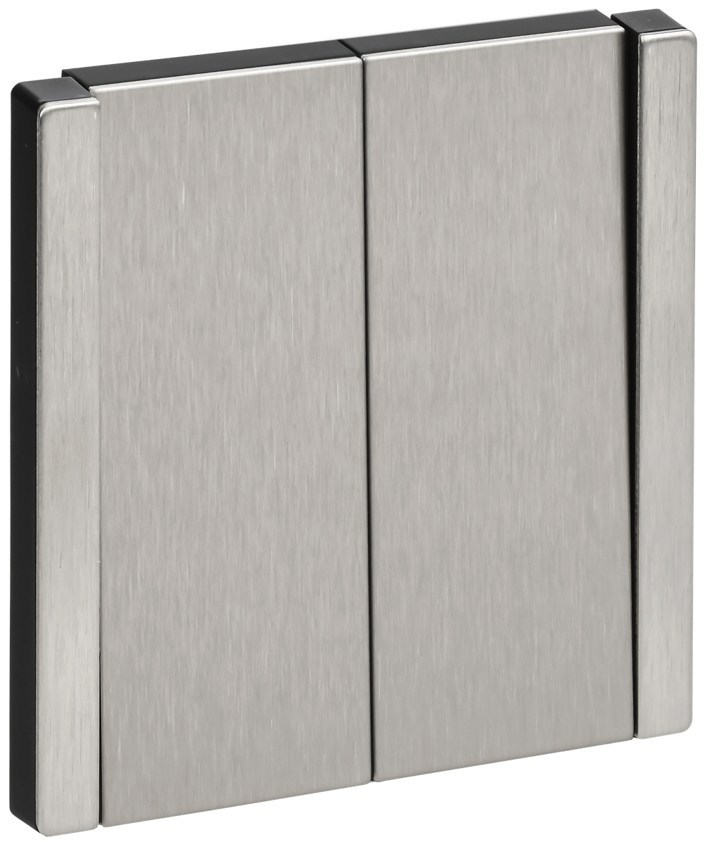 FORTE&PIANO Выключатель 2-клавишный 10А FP705M металл никель IEK