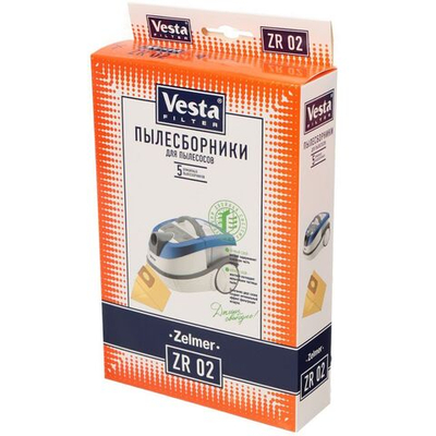 Мешок для пылесоса Vesta filter, ZR 02, бумажный, 5 шт