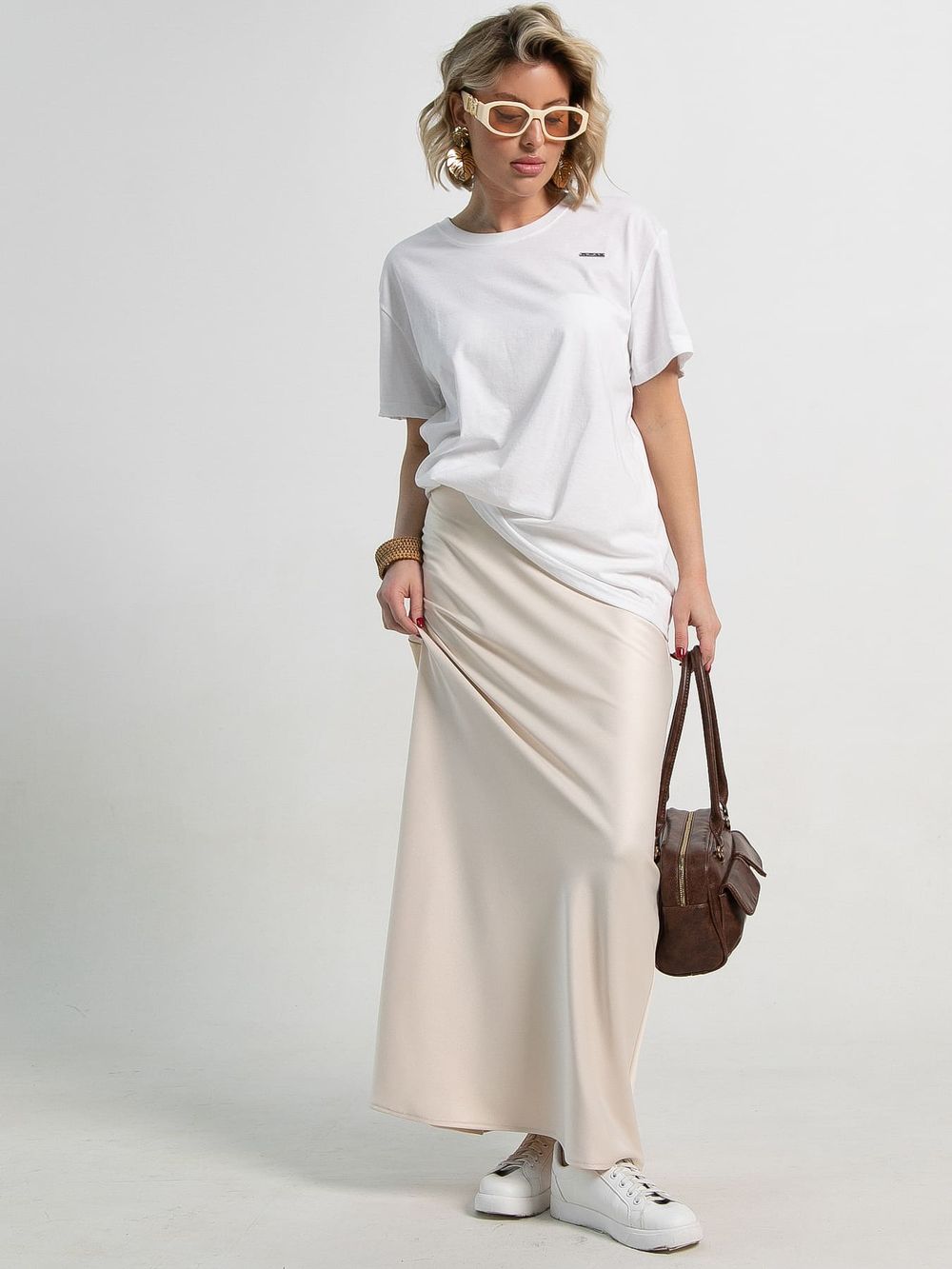 Юбка атласная Эвелин (сливочная) Ю15382-25М LT Collection