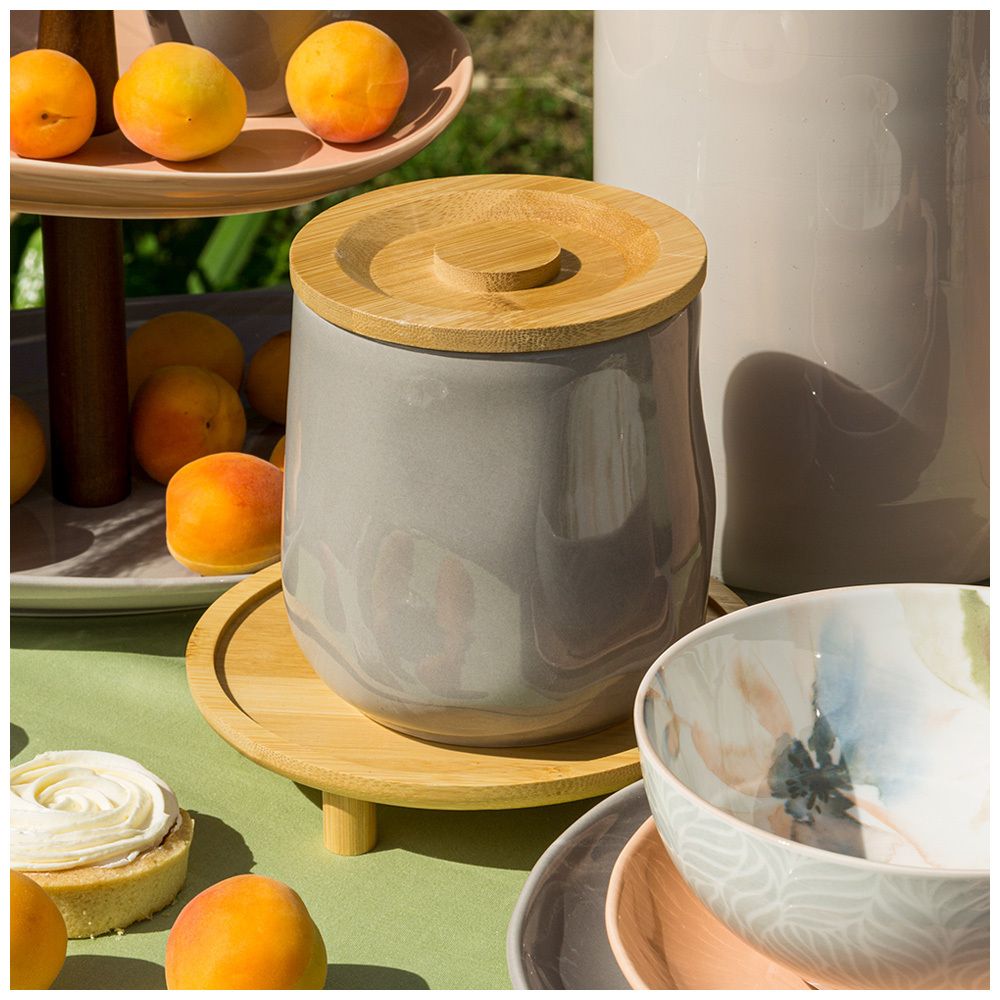 БАНКА ДЛЯ СЫПУЧИХ BRONCO "MEADOW" 12*11,5 СМ 1000 МЛ СЕРАЯ (КОР=16ШТ.)