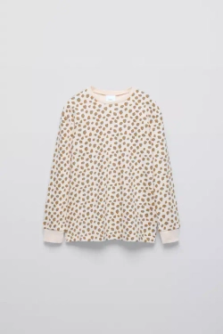 ZARA ПИЖАМА С АНИМАЛИСТИЧЕСКИМ ПРИНТОМ, РЫЖЕВАТО-КОРИЧНЕВЫЙ