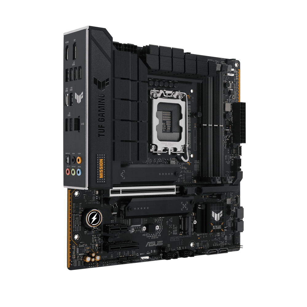 Материнская плата ASUS TUF GAMING B760M-PLUS II, LGA1700 4xDDR5 4xSATA3 3xM.2 RAID HDMI DP mATX