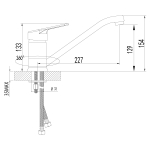 LM3104C Омега Смеситель для кухни с поворотным изливом , хром (к/к 12)