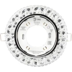 Светильник встраиваемый cо светодиодной подсветкой ЭРА DK LD25 SL/WH под лампу GX53 прозрачный | Встраиваемые LED светильники